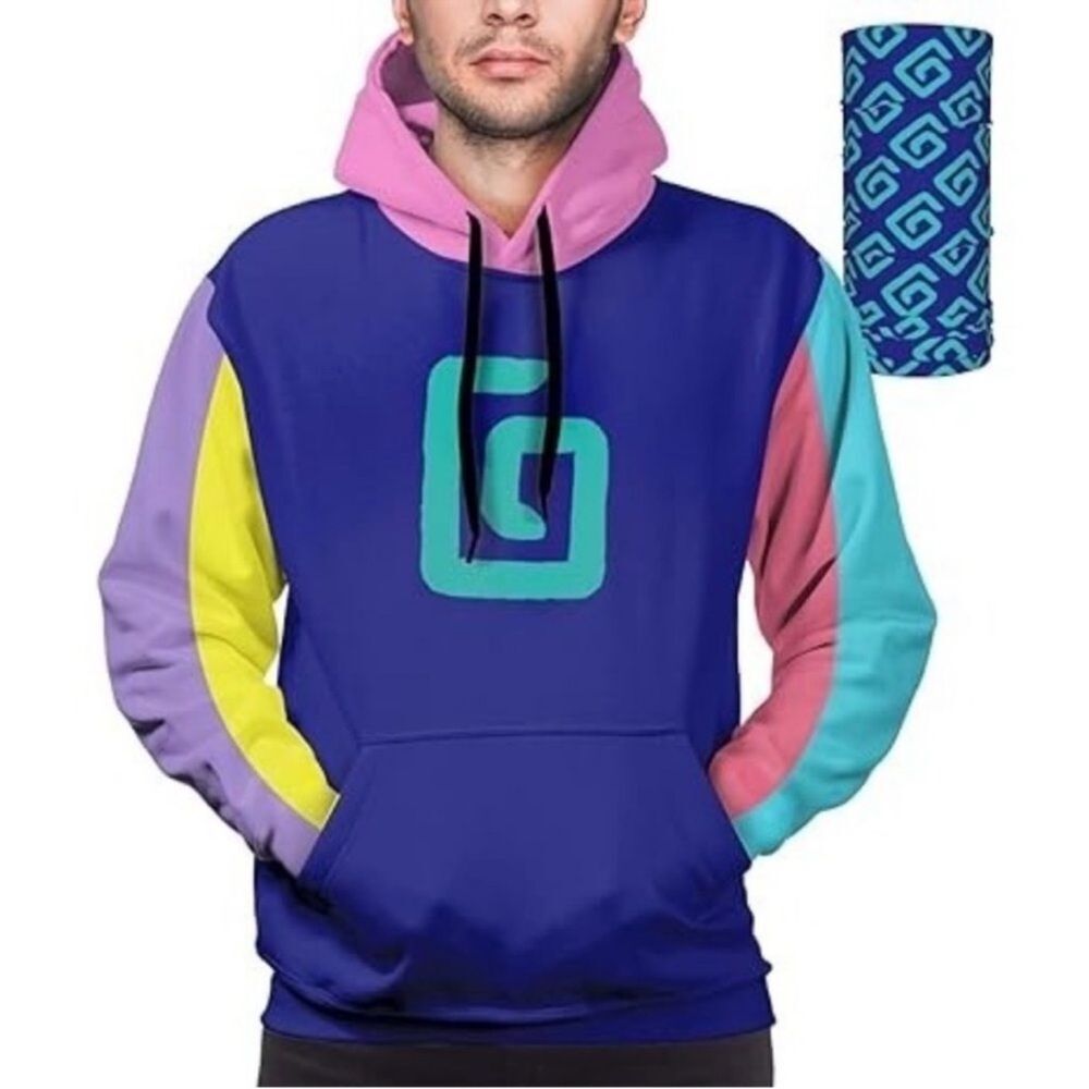 Karl Jacobs 2021 Mens Colorblock Logo Hoodie Large Purple Gamer Streetwear Y2K